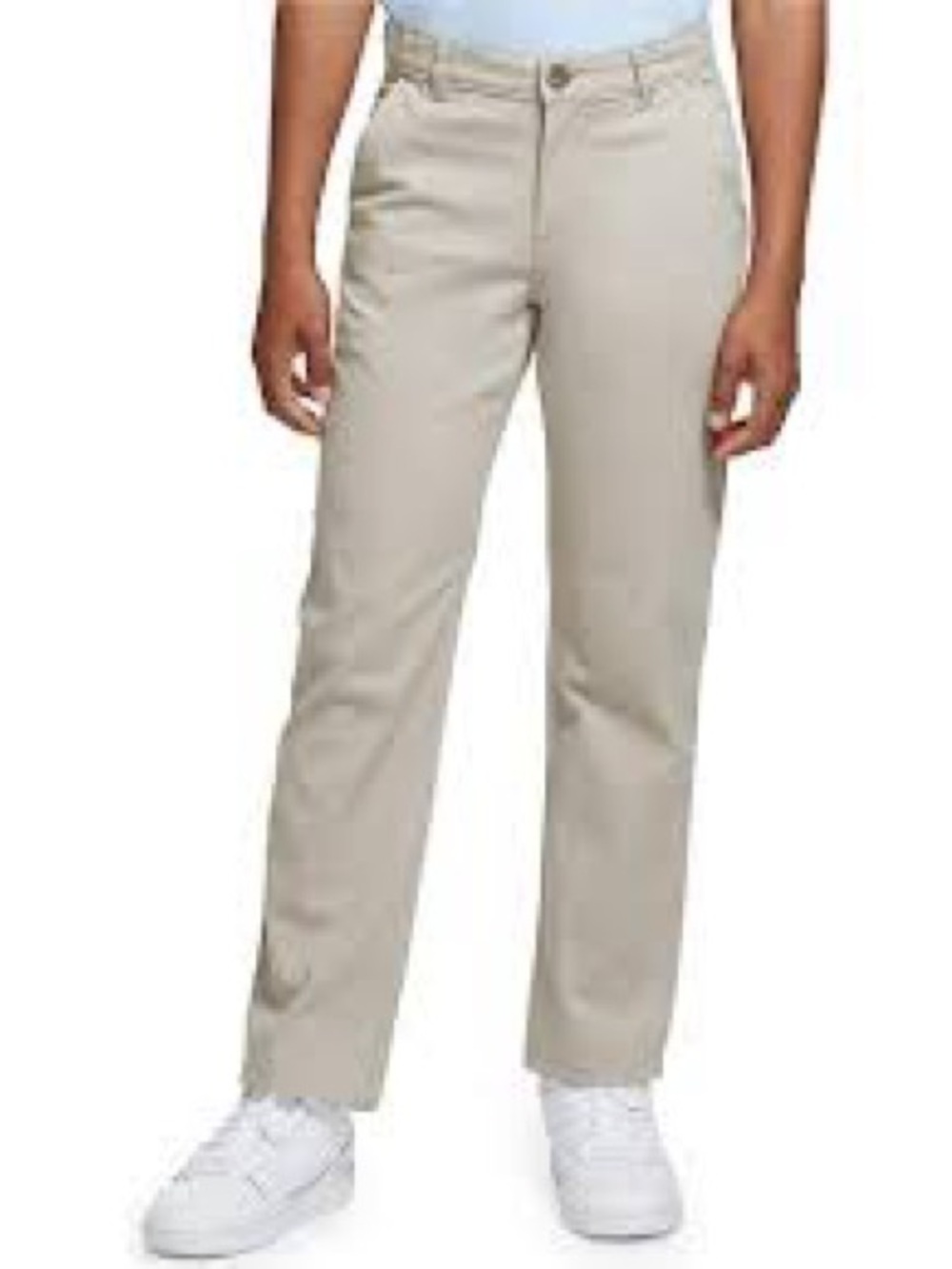 Izod Boys Classic Straight-Leg Flat Front Chino Golf Uniform Pants Khaki Size 12